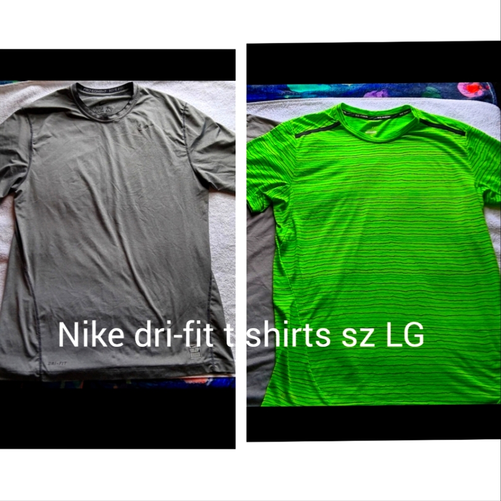 mens Nike dri-fit t-shirt bundle size large grey/green